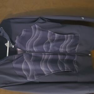 Adidas Black Jacket with Gray Pattern